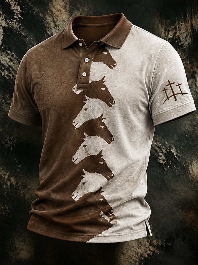 Men'S Cross Printed Casual T-Shirt