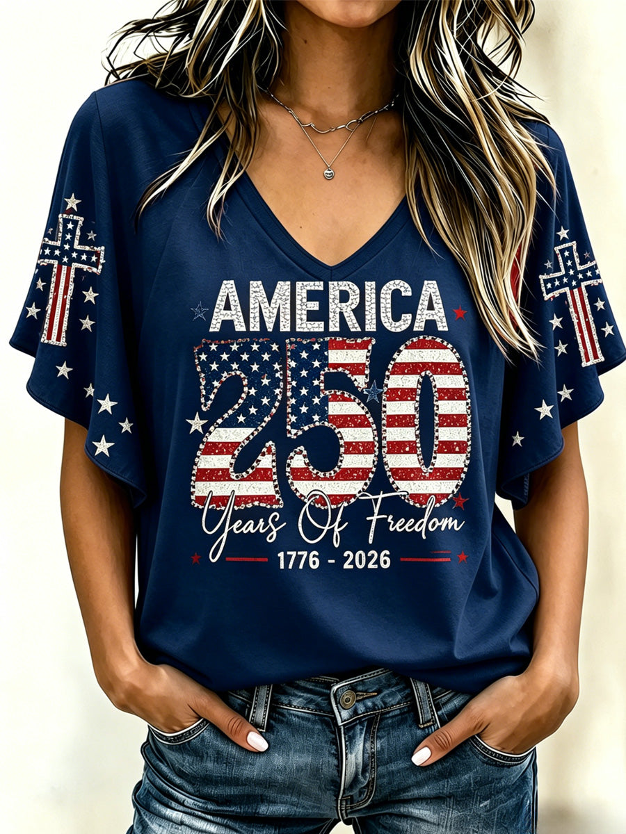 Women's USA 250th Anniversary Casual Printed Top