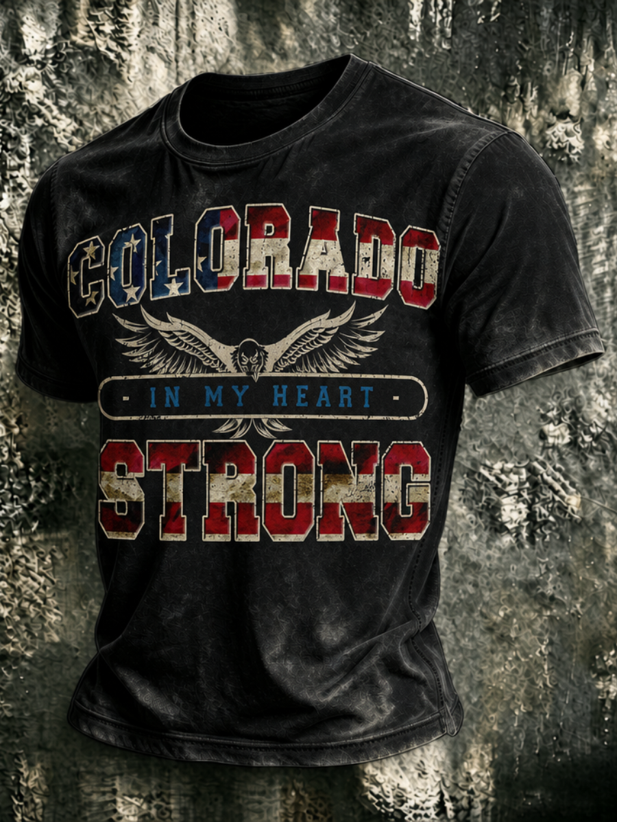 Men's Colorado Strong Print Short Sleeve T-Shirt