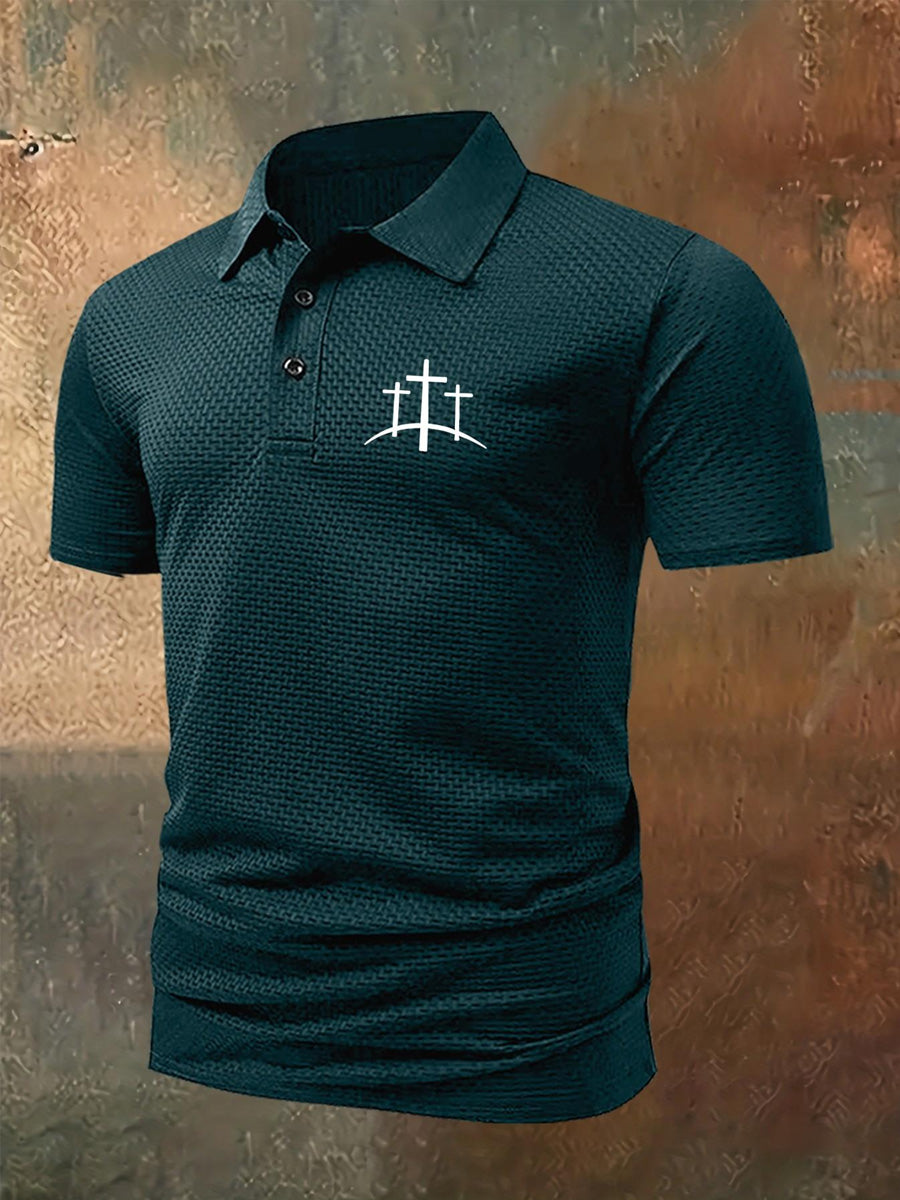 Faith Cross Breathable Hole Fabric Business Polo Shirt