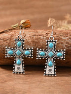 Turquoise Cross Earrings
