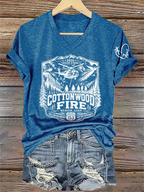 V-Neck Retro 2026 Beaver Strong Cottonwood Fire, Beaver, Utah - Pray For Our Heroes And Our Community Route 153 Print T-Shirt