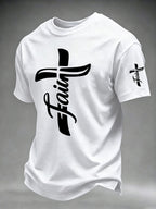 Men'S Faith Cross Christian Printed T-Shirt,