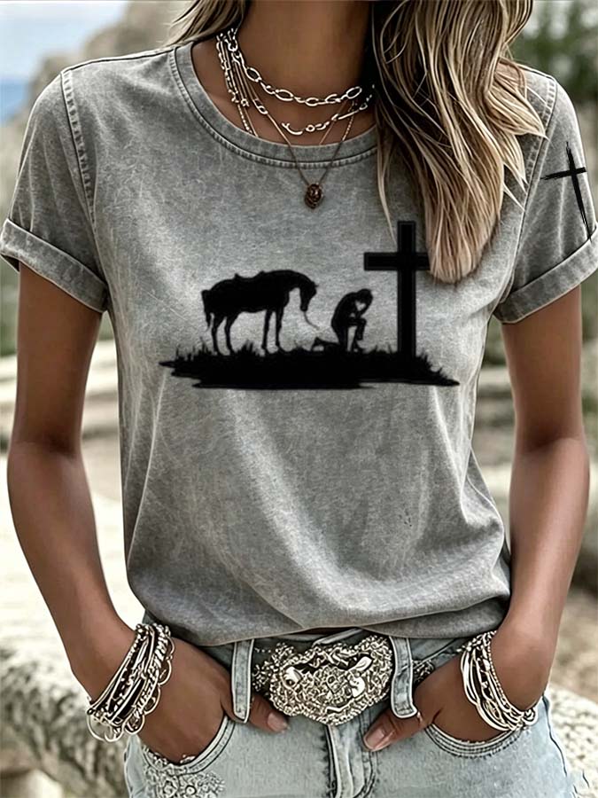 Retro Faith Cross T-Shirt