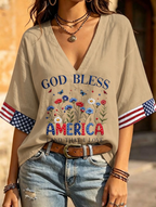 Women'S Retro Independence Day Flower Flag