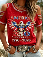 American 250th Anniversary Rhinestone Design Women's T-Shirt