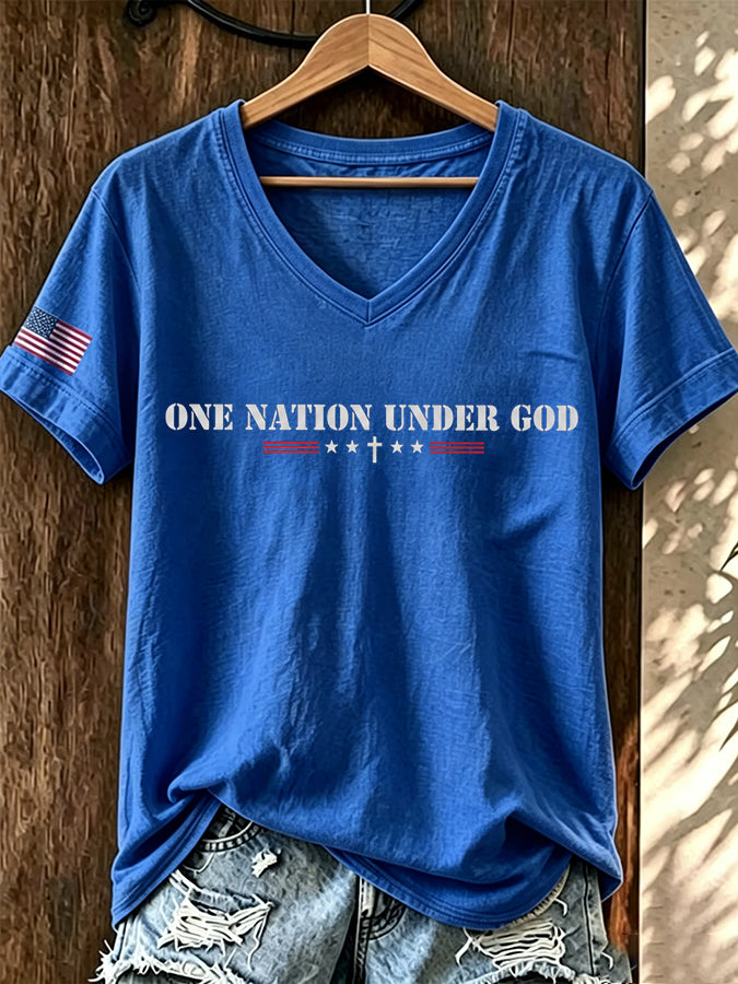 Women's “ONE NATION UNDER GOD” Printed T-shirt