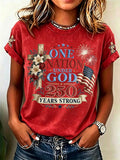 Women'S  America Flag Printed Casual T-Shirt