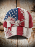Unisex American Patriotic Design  Printed Washed Hat