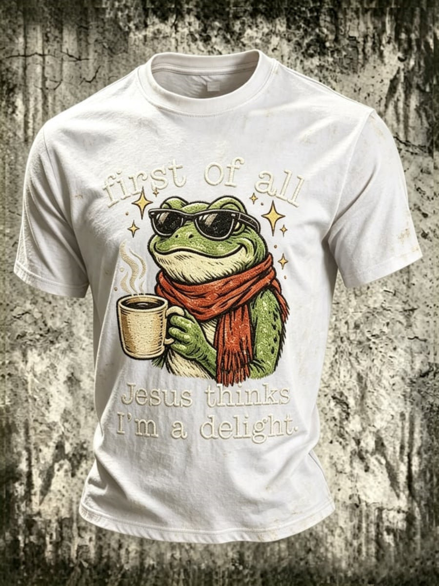 Men's Fun Frog-Print Top