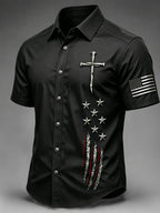 Men's Faith patriotic printed casual shirt
