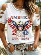 American 250th Anniversary Rhinestone Design Women's T-Shirt