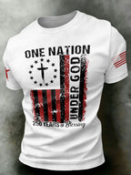 Men'S USA  Independence Day   Faith Art Printed T-Shirt