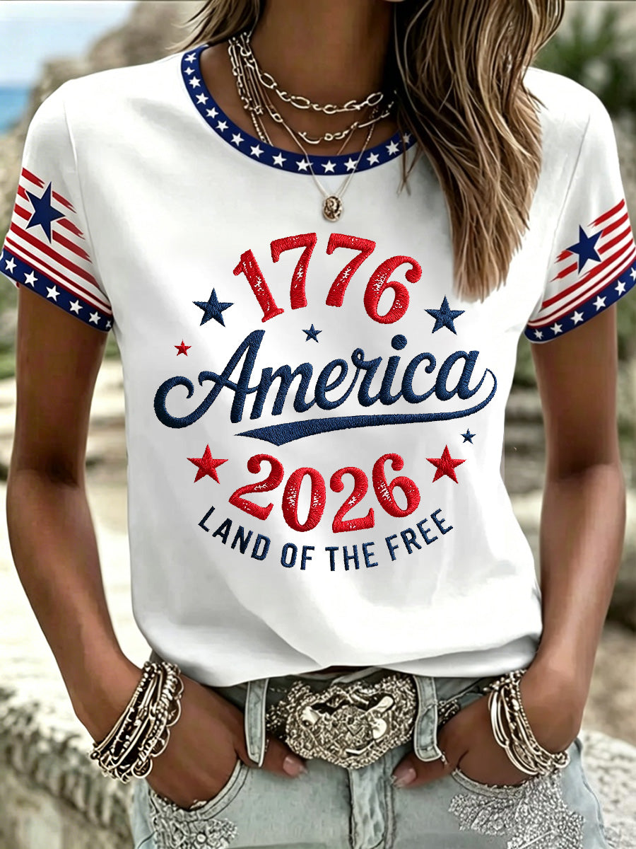 Women'S Casual Patriotic T-Shirt