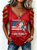 Women'S Casual Faith Hollow Patriotic T-Shirt