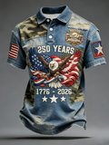 Men's 250th Anniversary Printed Casual Collar Shirt from the United States