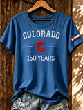Women's Colorado 150years Anniversary Casual T-shirt