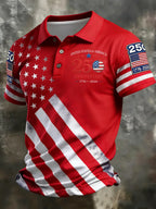 Unisex Casual 250Th Anniversary Celebration Short Sleeved Polo Shirt
