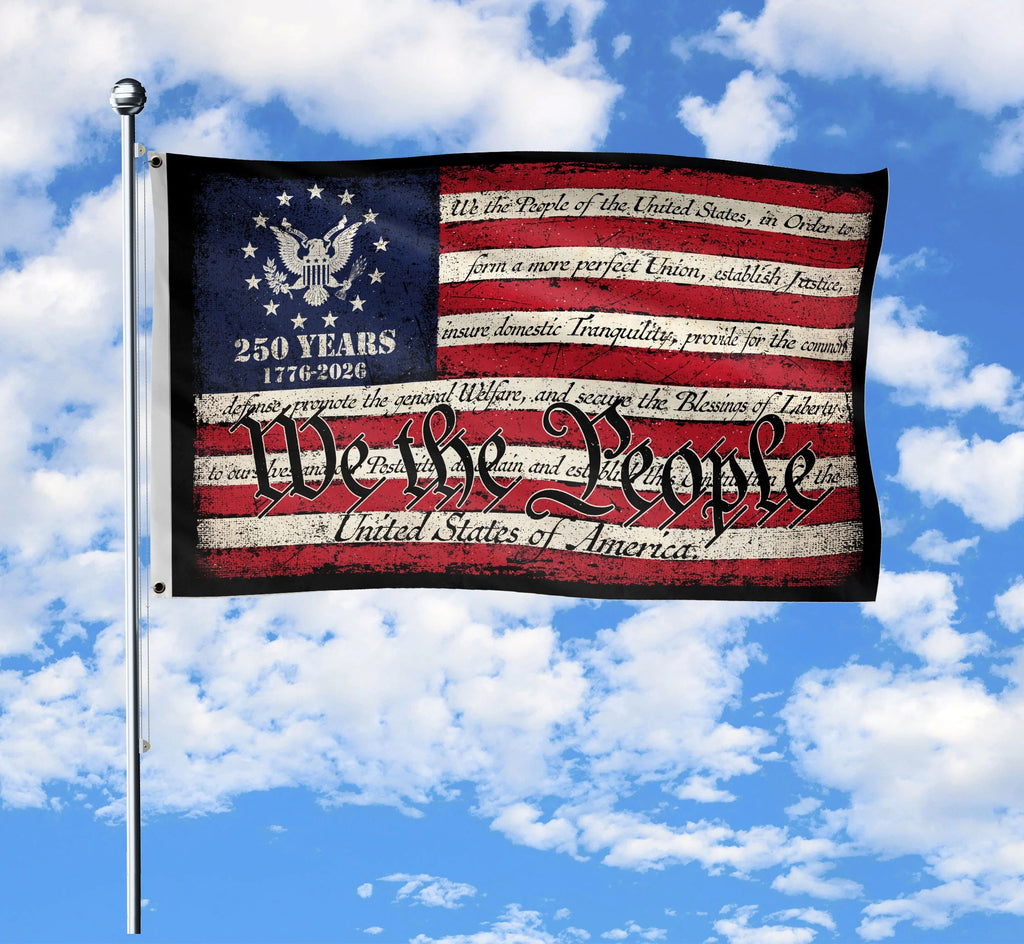 We The People Double-Sided House Flag – 250 Years of Freedom Patriotic