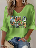 Women's casual Colorado waffle T-shirt