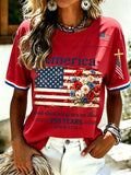 Women's 250th Anniversary Print V-Neck Top