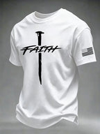 Men'S Faith Cross Printed Casual T-Shirt
