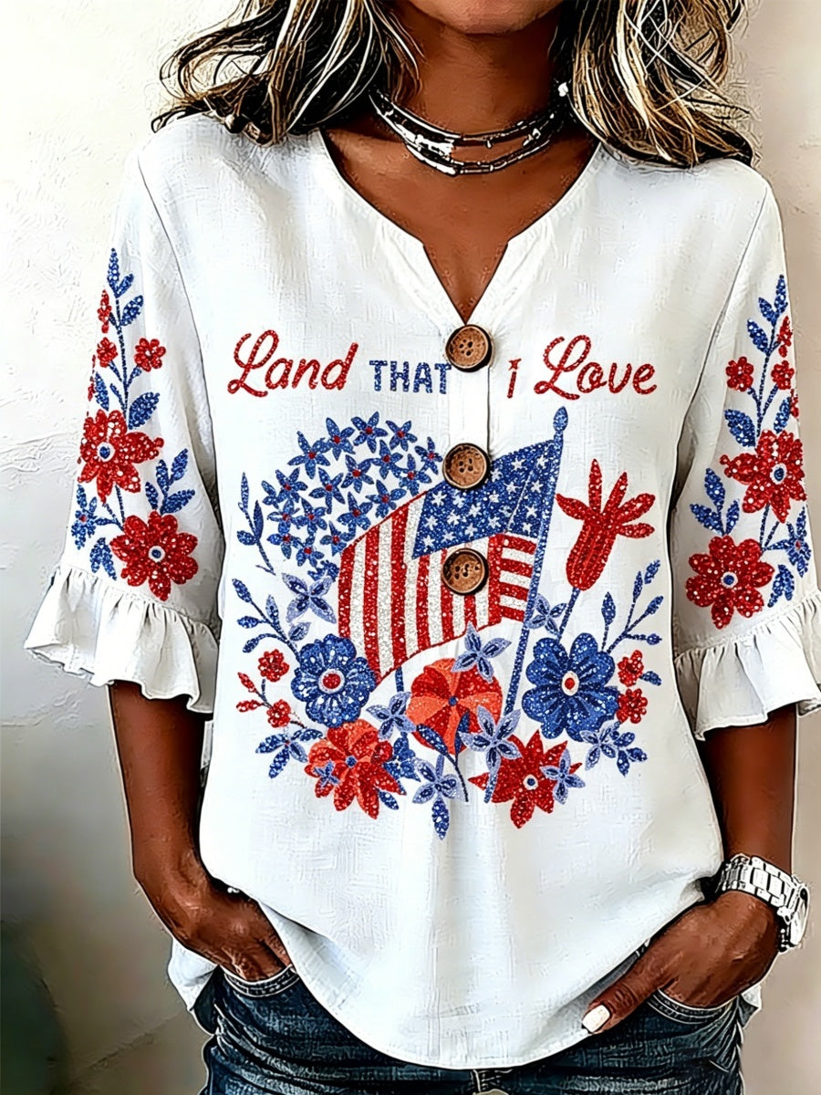 Land That I Love Women's Button-Down Linen Shirt