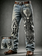 Men's Faith Printed Casual Jeans