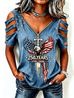 Ladies' American 250Th Anniversary Western Style Off Shoulder Top