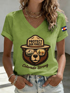 Women'S Colorado Strong Printed V-Neck T-Shirt
