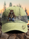 Retro Utah Colorado Wildfires Bear And Woodland Animals Praying For Utah And Colorado Print Baseball Cap