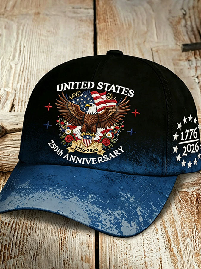 Unisex 250Th Anniversary Founding Celebration Printed Baseball Hat For Independence Day In The United States