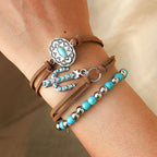 Vintage West Bohemian Turquoise Bracelet Set