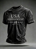 Men'S USA  Independence Day   Faith Art Printed T-Shirt