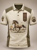 Men's Retro Western Faith Print POLO
