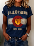 Women's Colorado Strong Cotton And Linen Round Neck Top