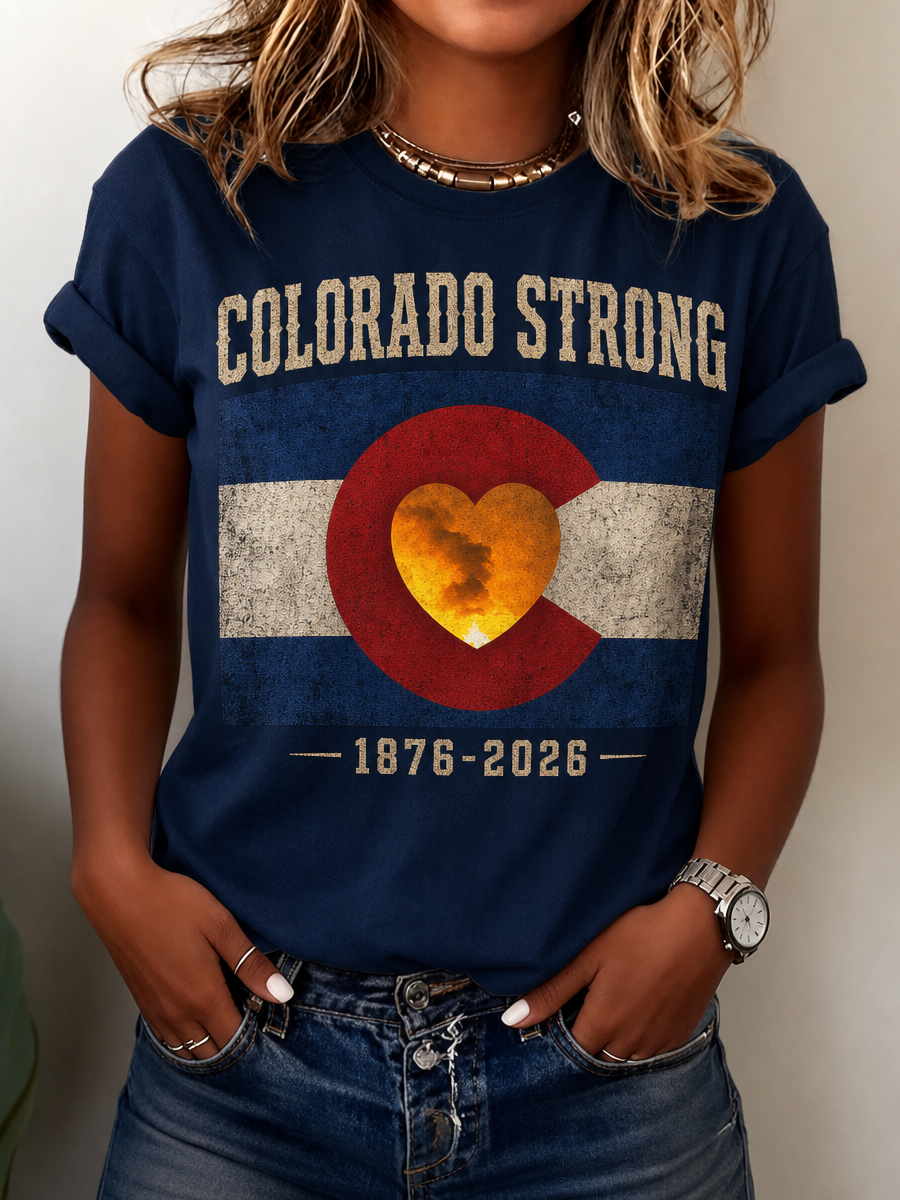 Women's Colorado Strong Cotton And Linen Round Neck Top