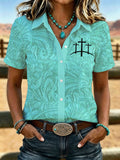 Women'S Retro Faith Printed Shirt