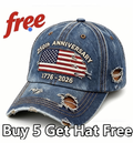 🏆Hand-Embroidered Artisan Cap💖US 250th Anniversary Casual Hat