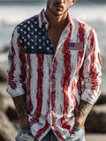 Men's 250th Anniversary Celebration Commemorative Printed Long Sleeve Shirt