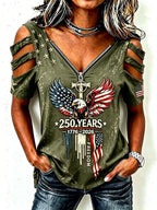 Ladies' American 250Th Anniversary Western Style Off Shoulder Top