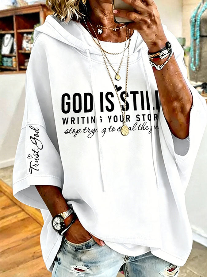 Women'S God is Still Writing Your Story Printed Hoodie