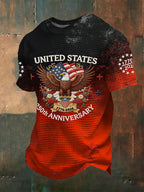 Men'S 250Th Anniversary Celebration Printed T-Shirt For American Independence Day
