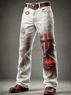 Men's Faith Printed Casual Jeans