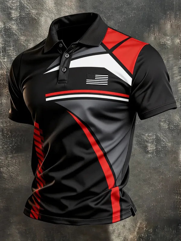 Men's 250Th Anniversary Printed Casual Polo Shirt