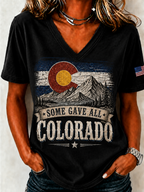 Women'S Colorado Strong: Rising From The Ashesn Printed T-Shirt  V-Neck T-Shirt