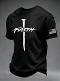 Men'S Faith Cross Printed Casual T-Shirt