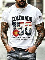 Men'S Colorado Print Short Sleeve T-Shirt