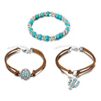 Vintage West Bohemian Turquoise Bracelet Set