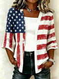 Women's Casual Loose Independence Day Patriotic Cardigan